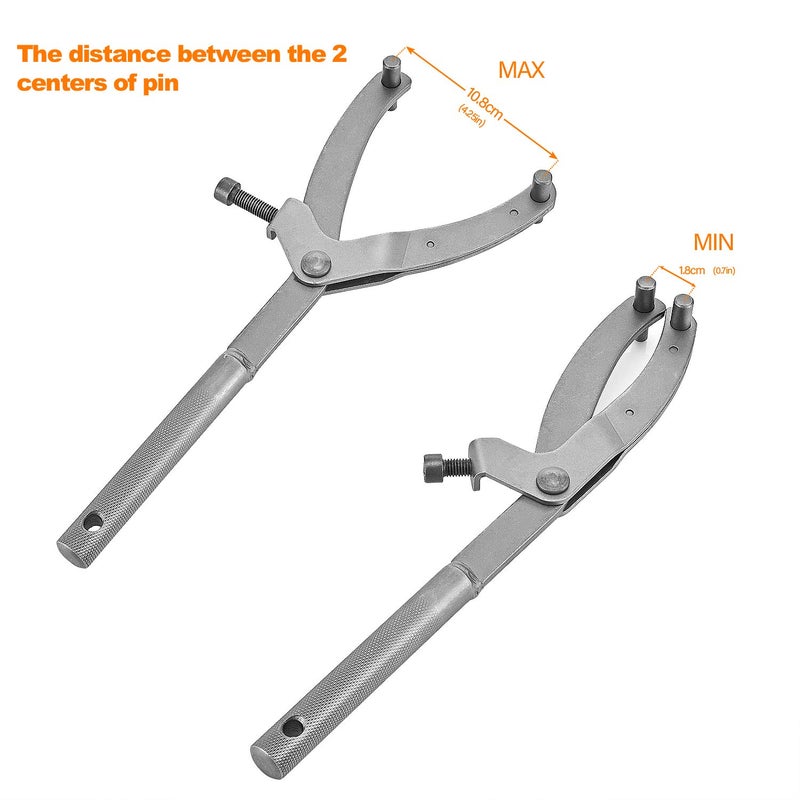 TRKIMAL Adjustable Locking Spanner Wrench Clutch, Wrench Holder Hub Rotor Flywheel Sprocket Spanner Wrench Set Fan Clutch Removal Tool for Scooter Motorcycle Accessories - Image 2